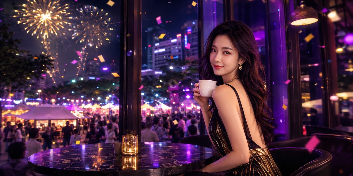 Người dùng Hà Nội xem khuyến mãi trực tuyến tại quán cà phê buổi tối với điện thoại di động